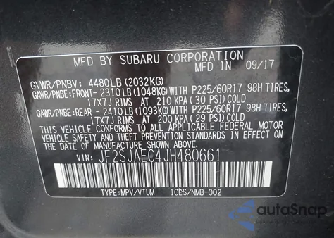 2018 Subaru Forester 2.5I Premium z USA, uszkodzony, nr VIN JF2SJAEC4JH480661